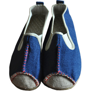 云南手工麻鞋牛筋底男鞋中国风鞋子民族风亚麻布鞋休闲鞋防臭透气