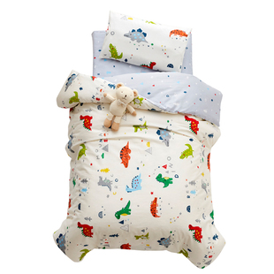 A类儿童幼儿园被子三件套宝宝被午睡纯棉被套被褥含芯六件套恐龙