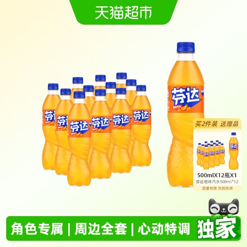 芬达橙味汽水箱装-L