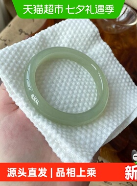 茶叶翠和田玉翡翠平替手镯