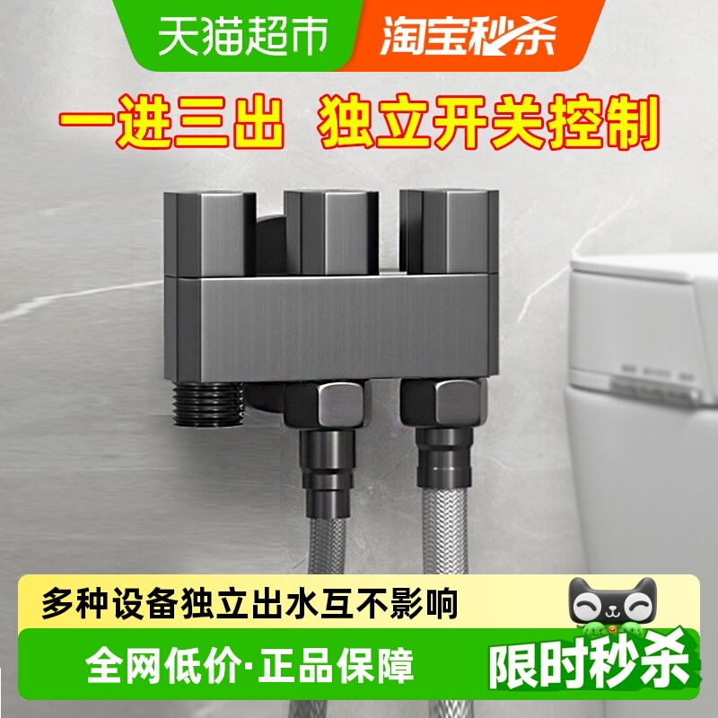 潜水艇全铜加厚一进三出角阀