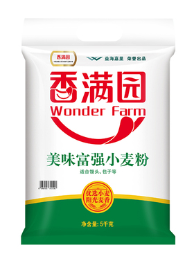 香满园面粉美味富强小麦粉5kg包饺子馒头中筋面粉