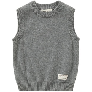 儿童针织马甲背心纯棉男童女童新款春秋宝宝毛衣马夹外穿洋气坎肩