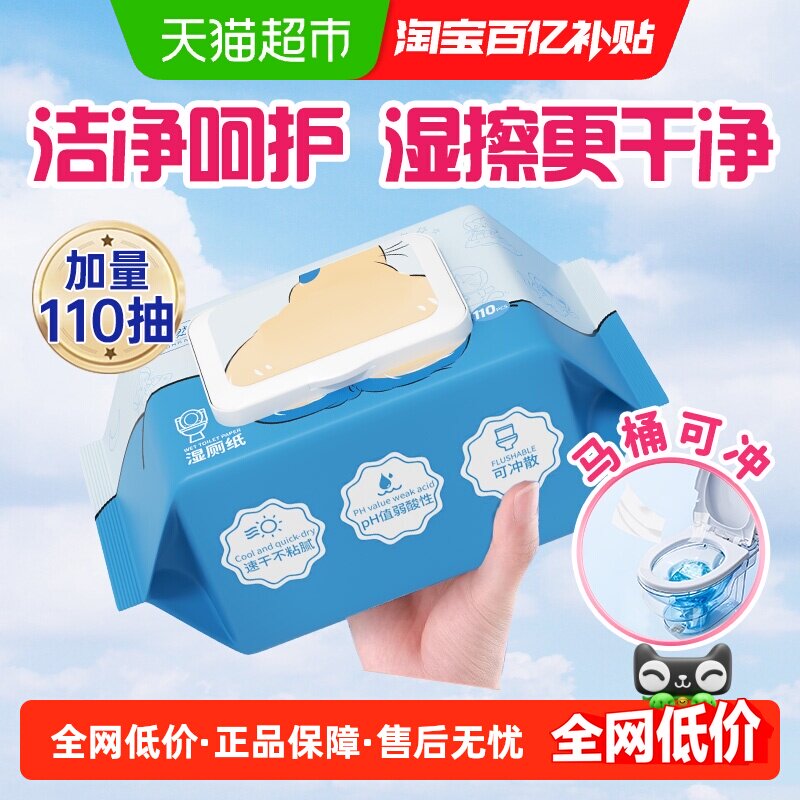 松然湿厕纸加量装110抽