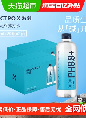 ELECTROX粒刻天然苏打水580ml*20瓶*2箱PH8.8碱性冷矿泉无气无糖