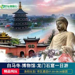 洛阳出发龙门石窟洛阳博物馆白马寺一日游周边跟团旅游含导游讲解
