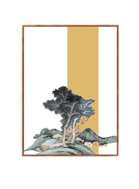 新中式风沙发背景墙书房装饰画
