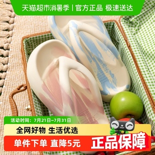 厚底人字拖踩屎感女士防滑防臭夹脚增高防滑外穿ins海边沙滩拖鞋