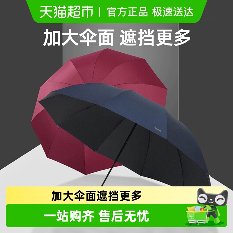 天堂伞雨伞纯色十骨大伞折叠加大加固三折商务双人晴雨两用伞男士