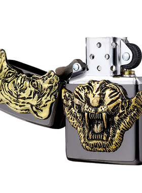 zippo官方正品原装打火机打火机虎头贴章ZBT-4-35a芝宝镜面