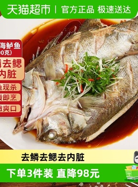 国联盐鲜广东海鲈鱼水产三去开背净膛盐鲜生鲜批发鲜活食材半成品