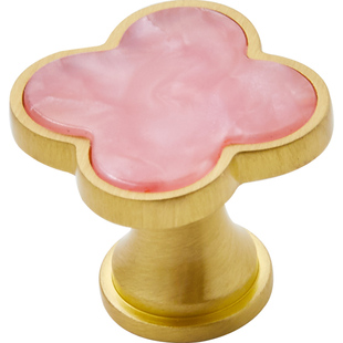 轶康纯黄铜大理石纹贝壳衣服挂钩单个抽屉拉手橱柜门单孔皮把手