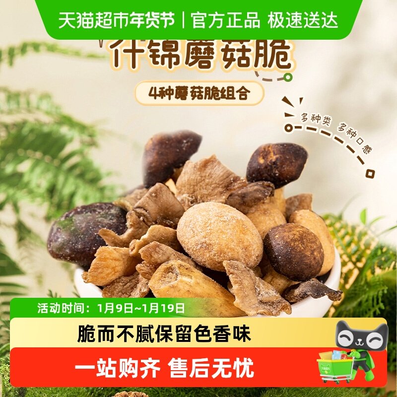 薛记炒货什锦蘑菇脆袋装即食蔬菜干脱水香菇脆果蔬脆小吃零食
