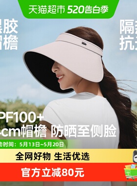 蕉下女士大檐黑胶灯罩防晒帽环绕式全脸遮阳帽全遮光易收纳BM563