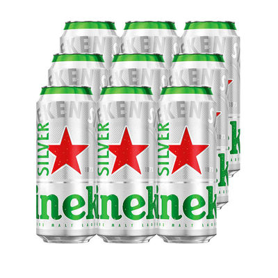 Heineken Silver/喜力星银啤酒9.5度全麦酿造 500ml 9罐装