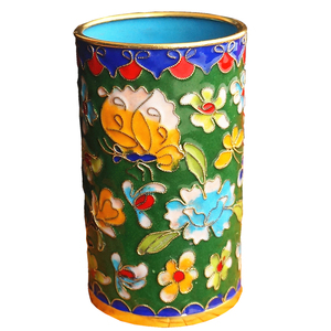 老北京景泰蓝笔筒铜胎掐丝珐琅笔筒装饰品手工艺品摆件特色礼品