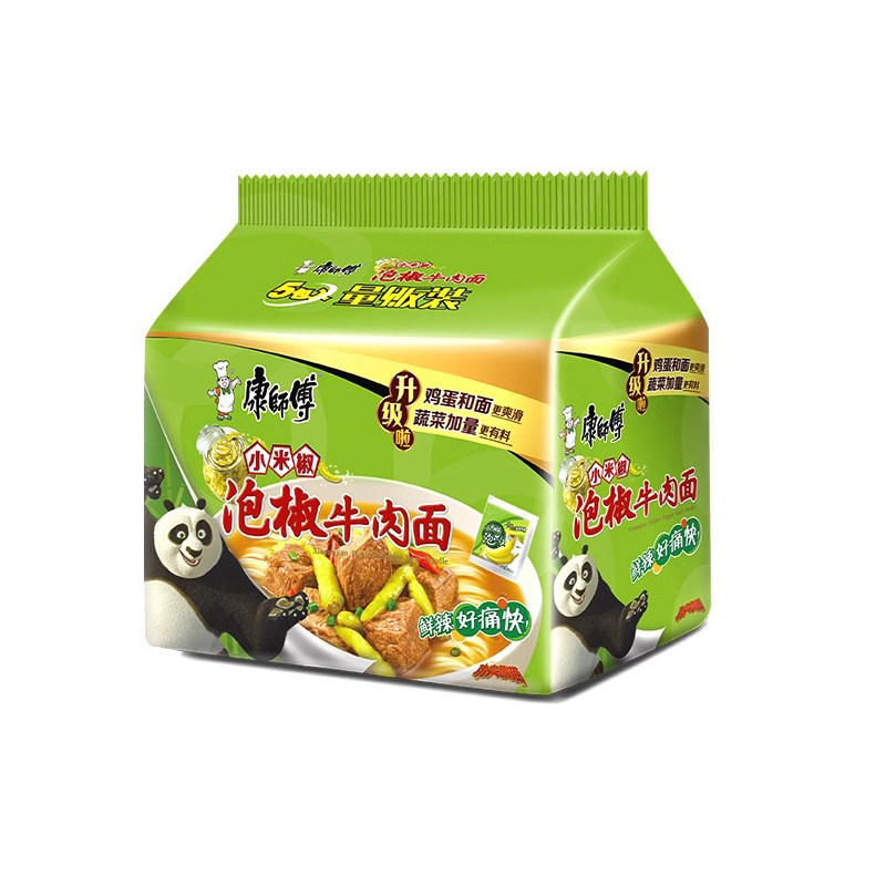 康师傅泡椒牛肉面袋装