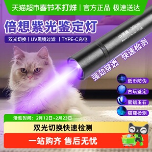 紫光灯鉴定用烟酒验钞灯365NM鉴别玉石宠物真菌手电筒强光紫外线