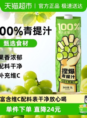 哪吒100%青提果汁0脂肪0添加蔗糖儿童家庭果蔬汁饮料饮品维生素c