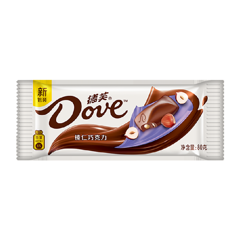 Dove/德芙榛仁巧克力80g×1块办公室休闲网红糖果吃货零食品小吃