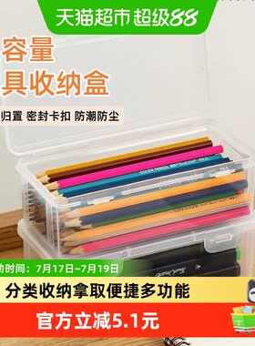 乐缔儿童大容量透明笔盒防撞