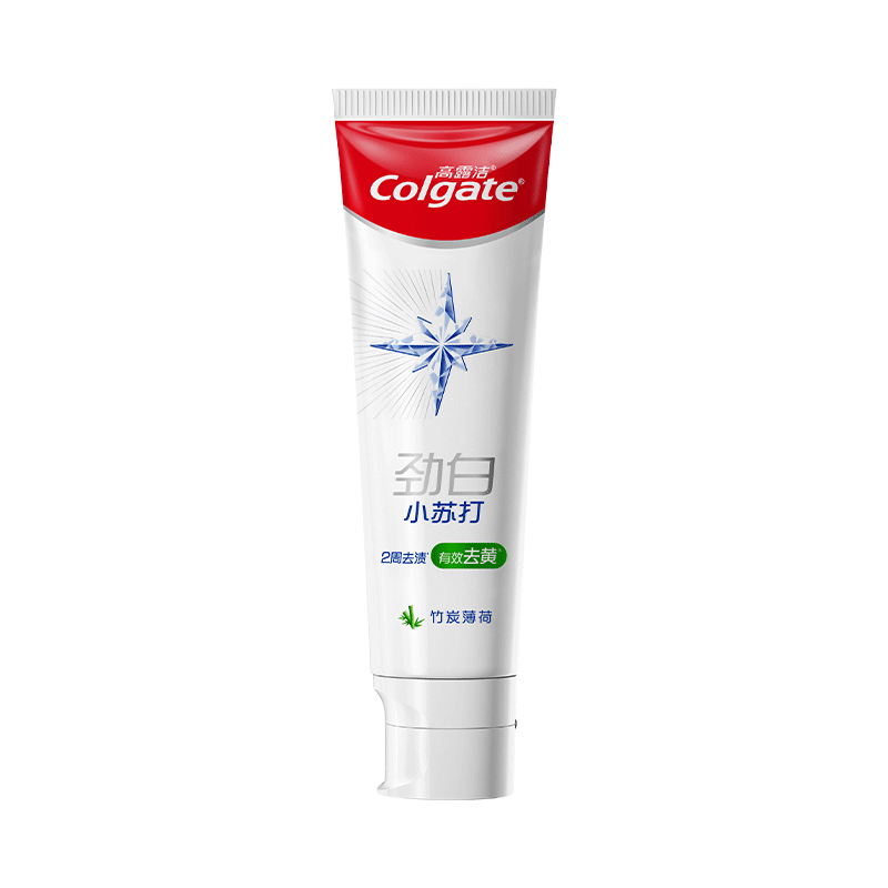 Colgate/高露洁劲白小苏打牙膏竹炭薄荷去黄亮白有效去渍