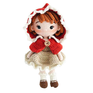 手工钩diy毛线编织迪士尼白马王子公主小红帽雪妃儿萌娃娃材料包