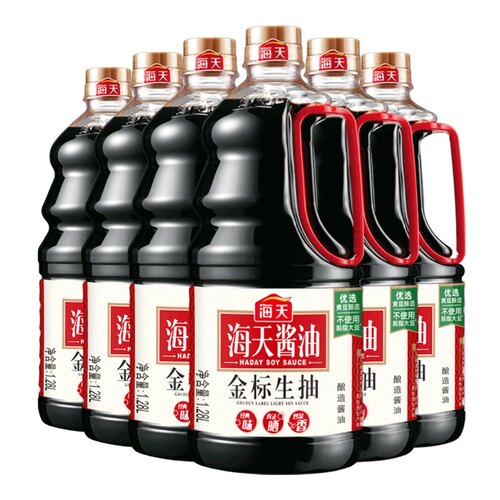 海天金标生抽炒菜酱油1.28L×6瓶