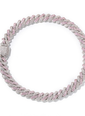 区别廉价欧美迈阿密男锆石古巴链