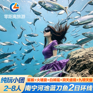 广西仙本那南宁河池2天1晚纯玩蓝刀鱼风暴桨板体验白裤瑶九顿天窗