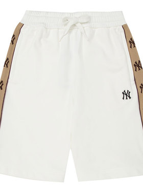 【自营】MLB美职棒男裤女裤象牙色休闲裤时尚针织短裤3ASPM0353