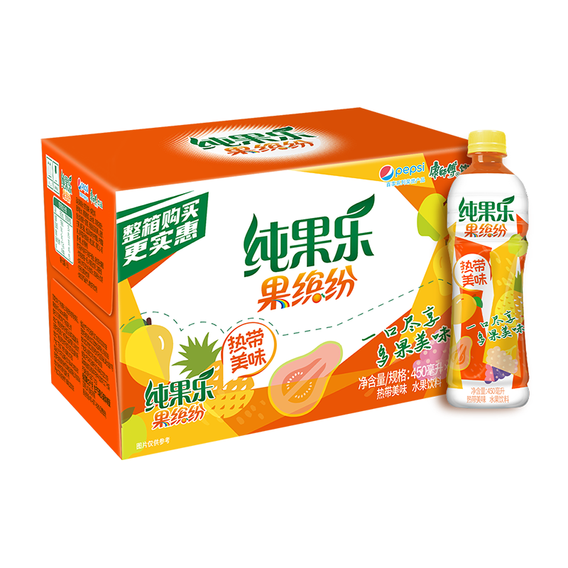纯果乐果缤纷复合浓缩果汁饮品混合果味450mlx15瓶饮料果汁饮料