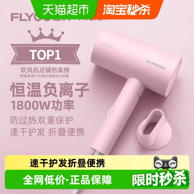 飞科吹风机家用大功率风力电吹风负离子护发宿舍用学生风筒FH6278