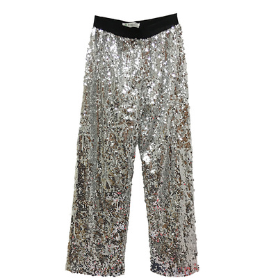 自然腰休闲九分裤亮片休闲