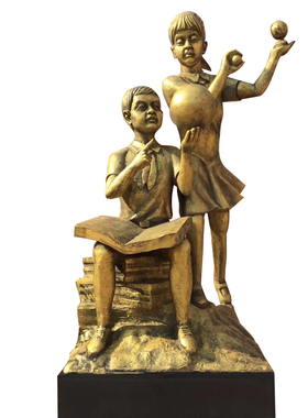 小孩读书园林户外大型景观铜雕