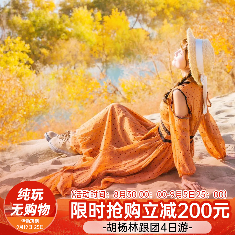 内蒙阿拉善额济纳旗胡杨林宁夏银川中卫跟团纯玩旅游4天3晚