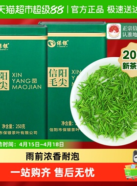 保银2026新茶绿茶信阳毛尖春茶雨前特级嫩芽浓香自饮好茶送礼品袋