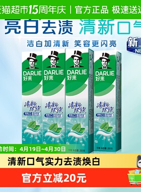 DARLIE好来(原黑人)牙膏清新双效200g*4支套装大容量清新口气