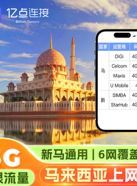 马来西亚电话卡新马通用流量5G上网卡出差旅游手机SIM卡加坡