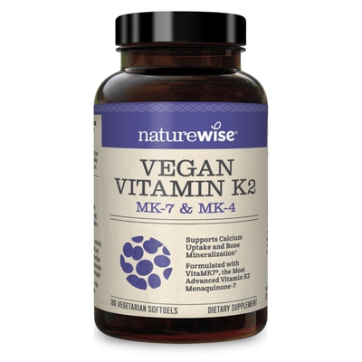 【自营】Naturewise铂金瓶正品复合维生素k2胶囊mk7mk4凝血180粒
