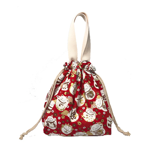 可爱饭盒便当包 束口饭盒袋子 大容量手提手拎午餐带饭包