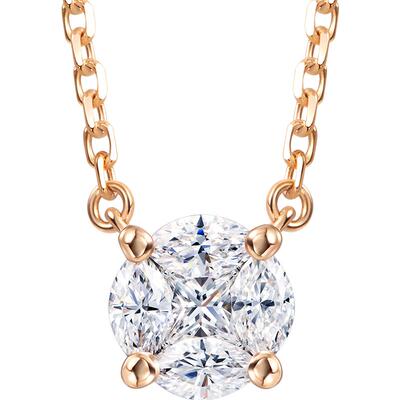 「密」系列玫瑰金钻石项链