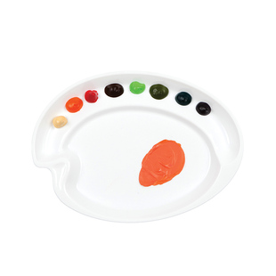 韩国MijELLO/美极乐调色盘原装进口可剥离颜料塑料无盖水彩水粉丙烯调色盒调色板椭圆形/长方形多功能易清洗