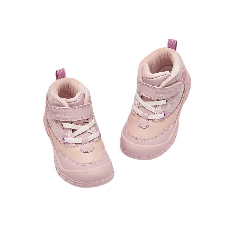 戴维贝拉女童抗菌保暖加绒运动鞋