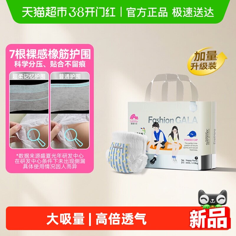 [白金加量装]盛夏光年Fashion GALA白金腰贴婴儿纸尿裤NB-XXXXL码