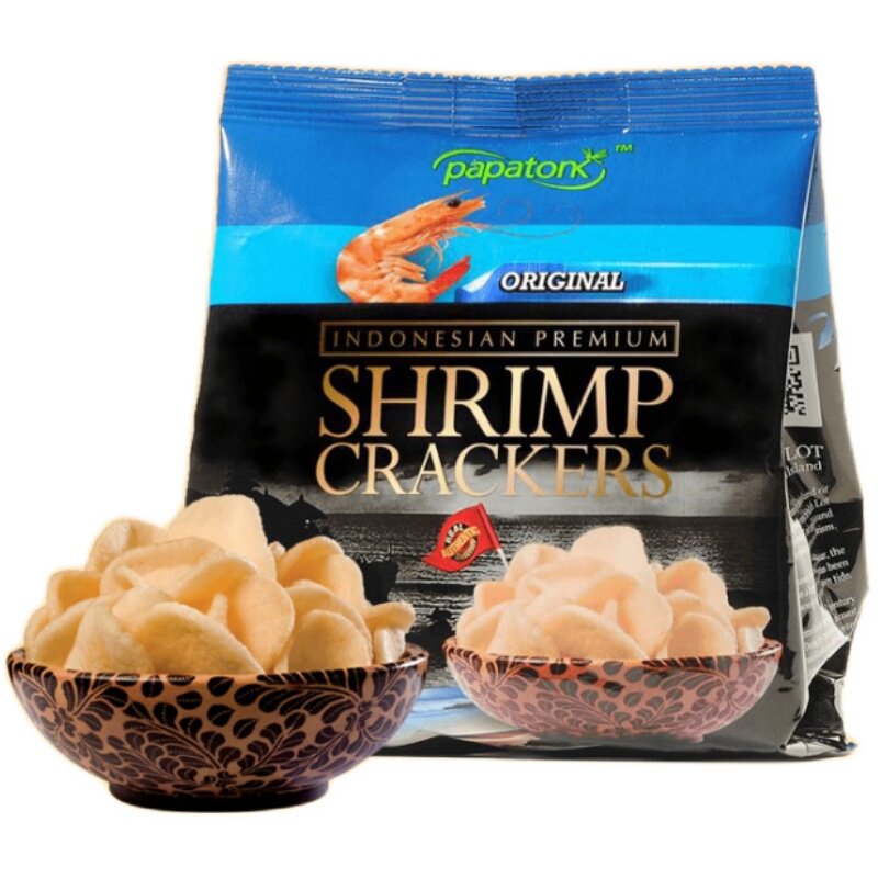 啪啪通印尼原味虾片膨化食品咸香酥脆大片厚实网红休闲零食小吃