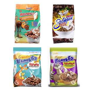 俄罗斯进口维奇卡麦片可可圈酥脆谷物粗粮代餐早餐即食玉米片