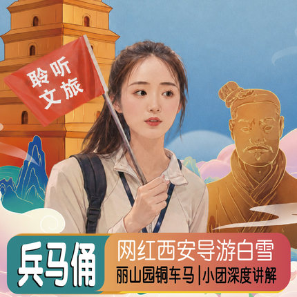 西安旅游网红白雪导游讲解兵马俑一日游纯玩华清池门票丽山长恨歌