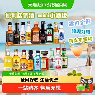 网红爆款小瓶洋酒版便利店调酒基酒 威士忌 白兰地 伏特加 金酒