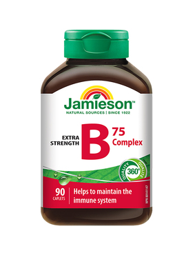 jamieson健美生B族维生素B天然肌醇B5复合B成人90粒熬夜